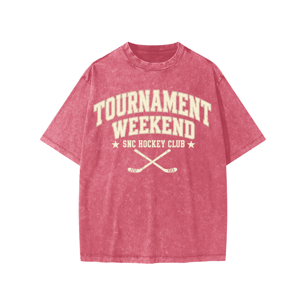 Tournament Weekend Snow-Washed Youth Tee — Cherry