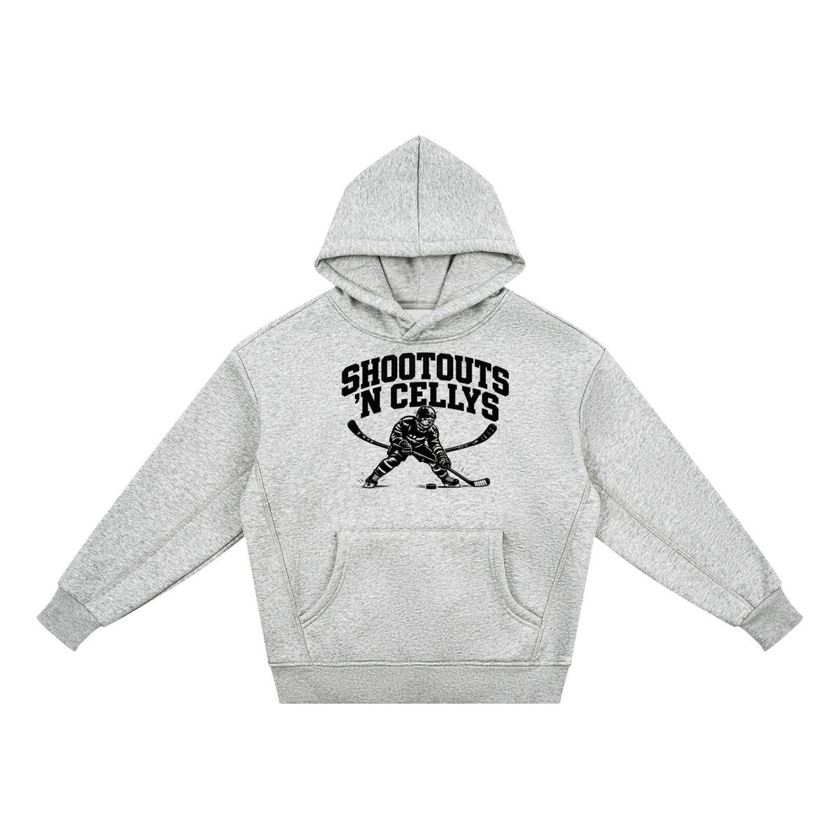Shoot First. Celly Hard. Youth Fleece Hoodie — Flower Grey
