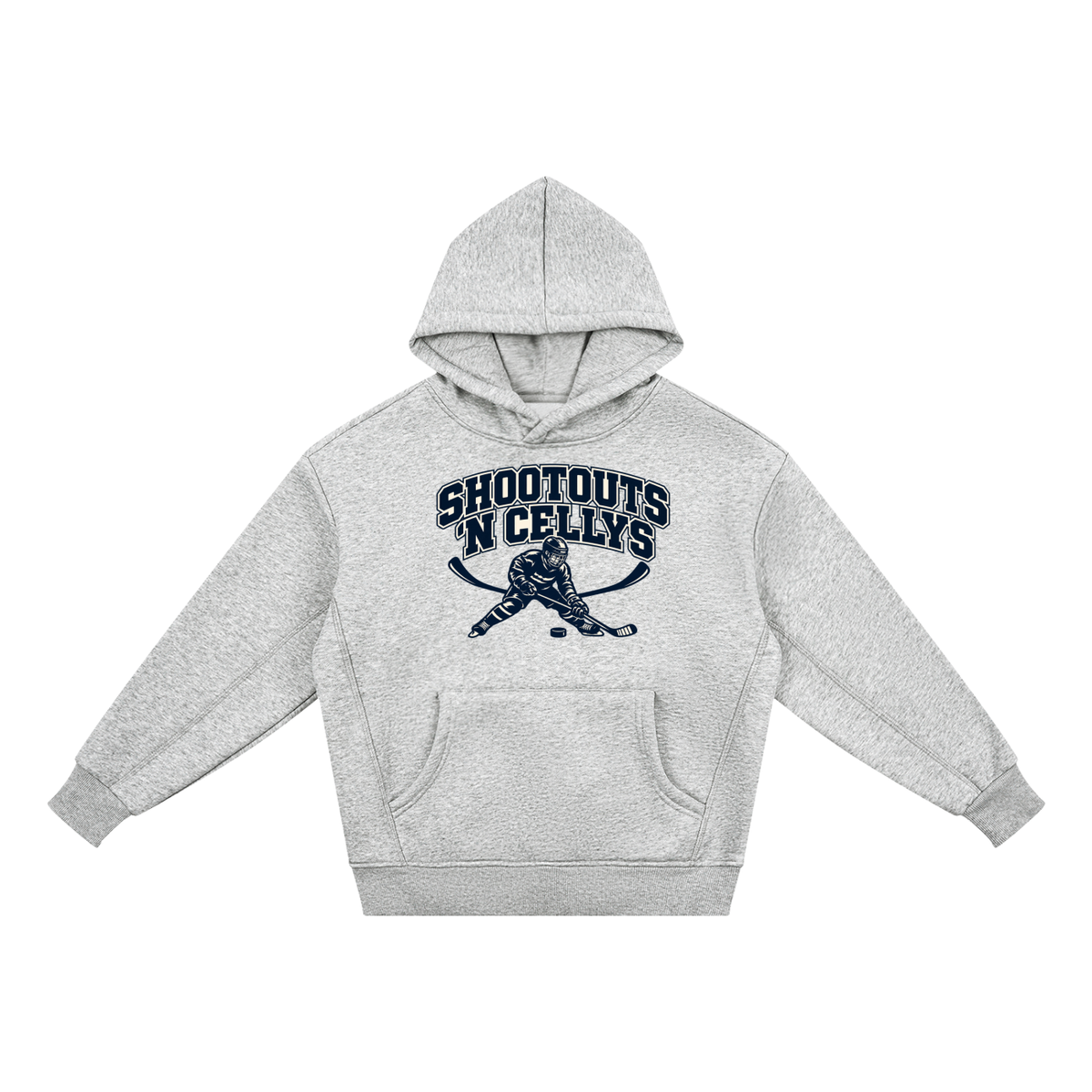 Shoot First. Celly Hard. Youth Fleece Hoodie — Flower Grey
