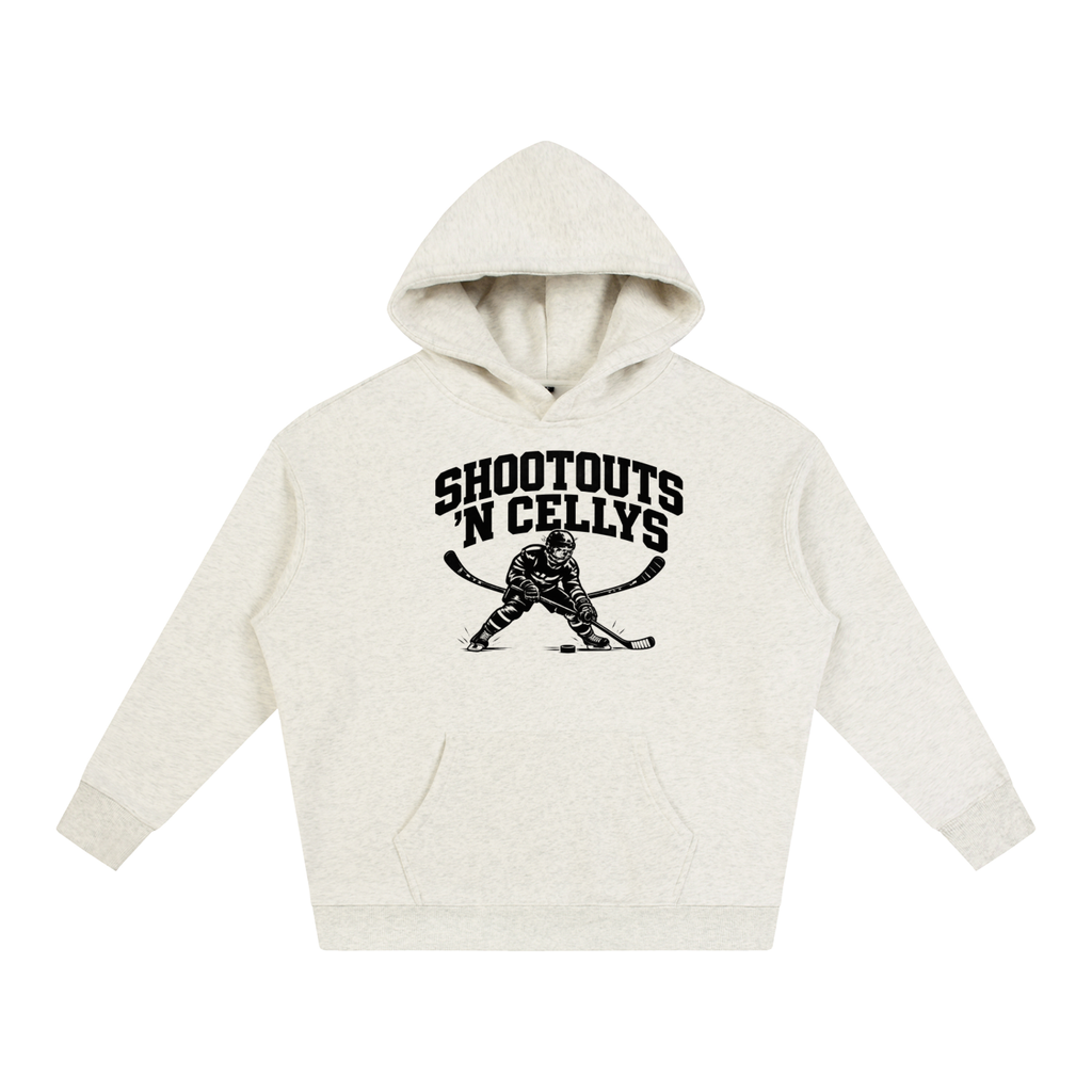 Shootouts ’N Cellys Oversized Fleece Hoodie — Oat Grey