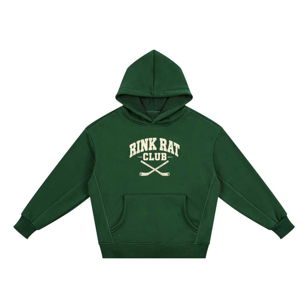 Rink Rat Club Youth Hoodie — Blackish Green