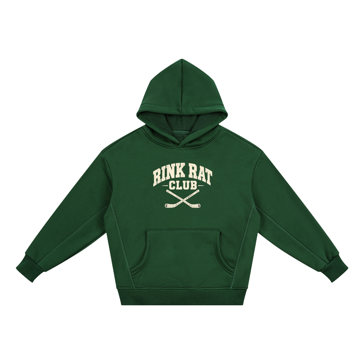 Rink Rat Club Youth Hoodie — Blackish Green