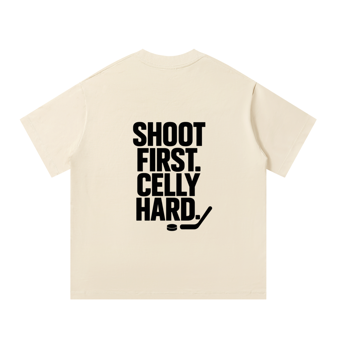 Shoot First. Celly Hard. Boxy Tee