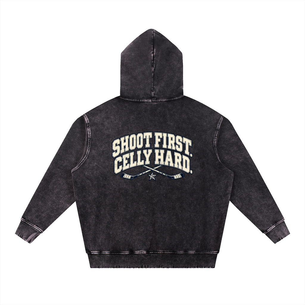 Shoot First. Celly Hard. Heavyweight Hoodie