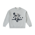 Shoot First. Celly Hard. Youth Fleece Crewneck — Flower Grey