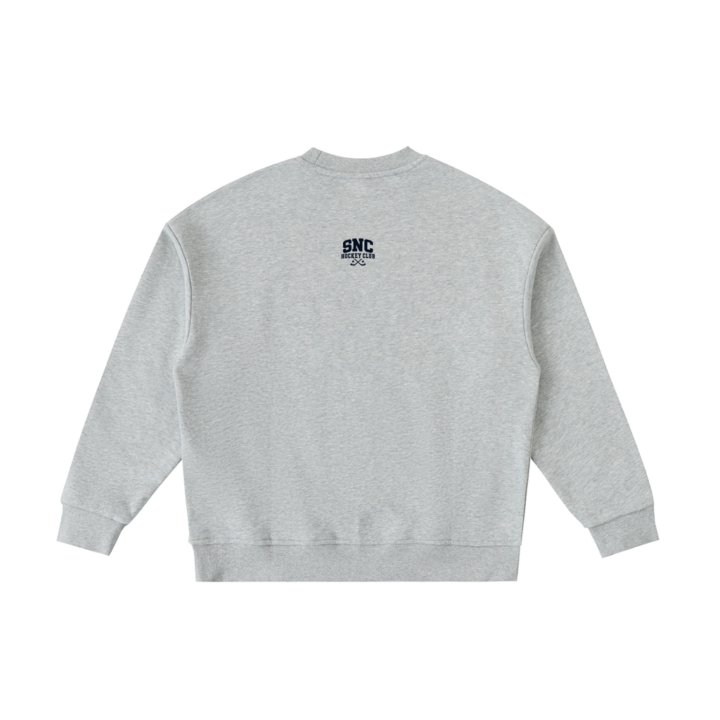 Shoot First. Celly Hard. Youth Fleece Crewneck — Flower Grey